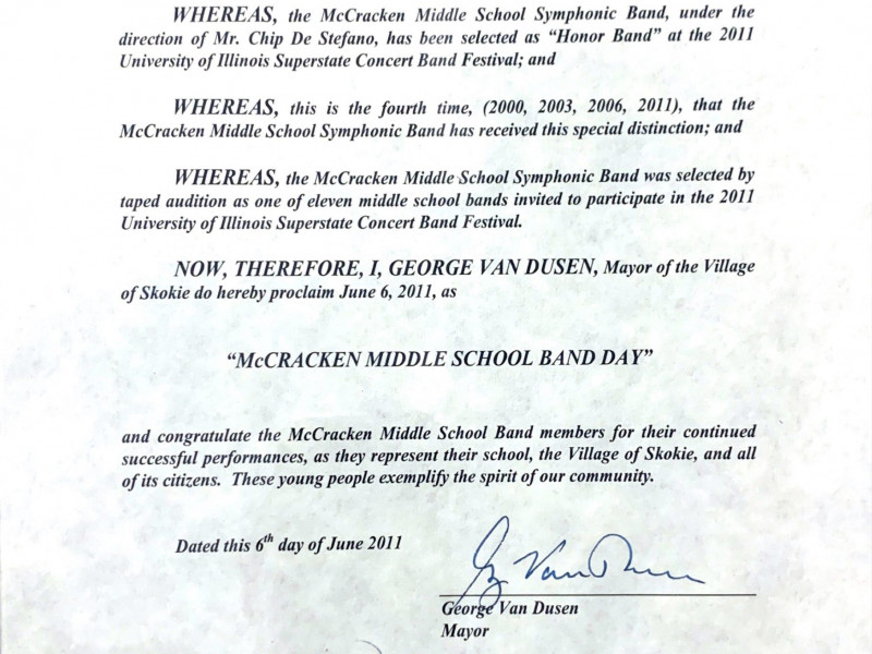 Village Board Proclamation