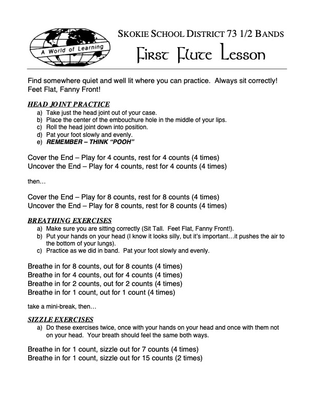 First Lesson Sheets