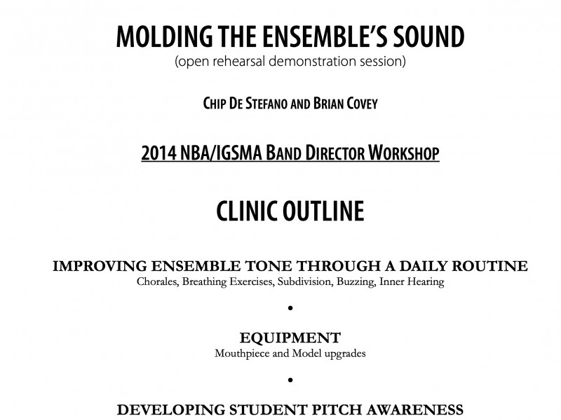 Molding the Ensemble’s Sound